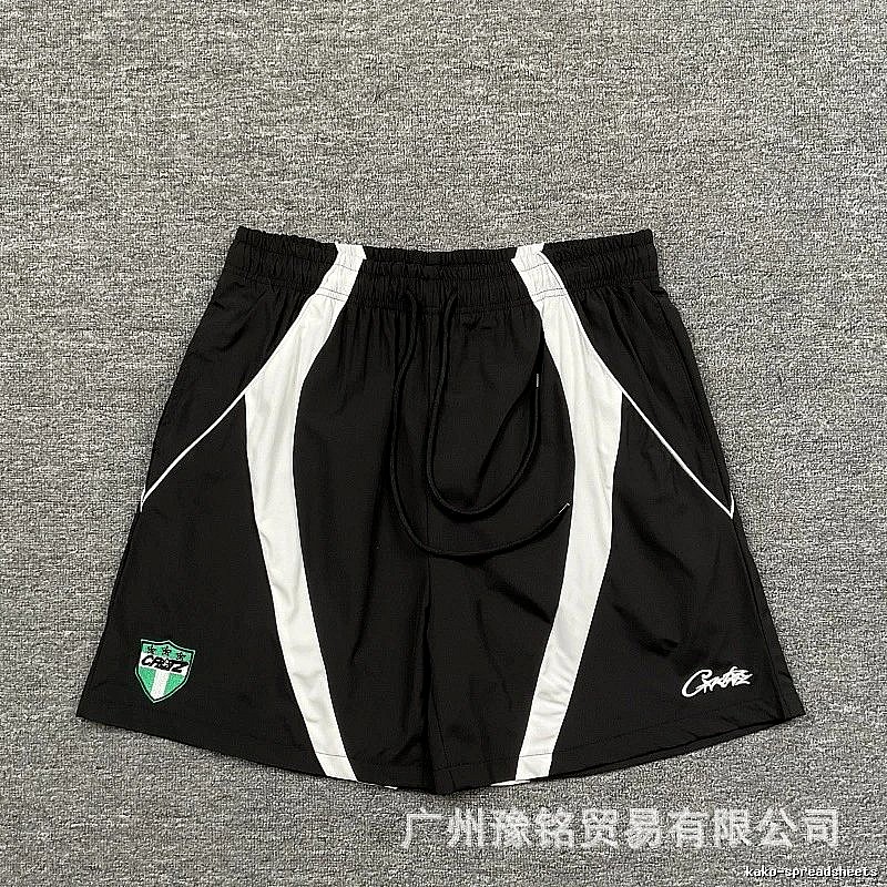 Corteiz Shield Logo Street Style Black and White Shorts