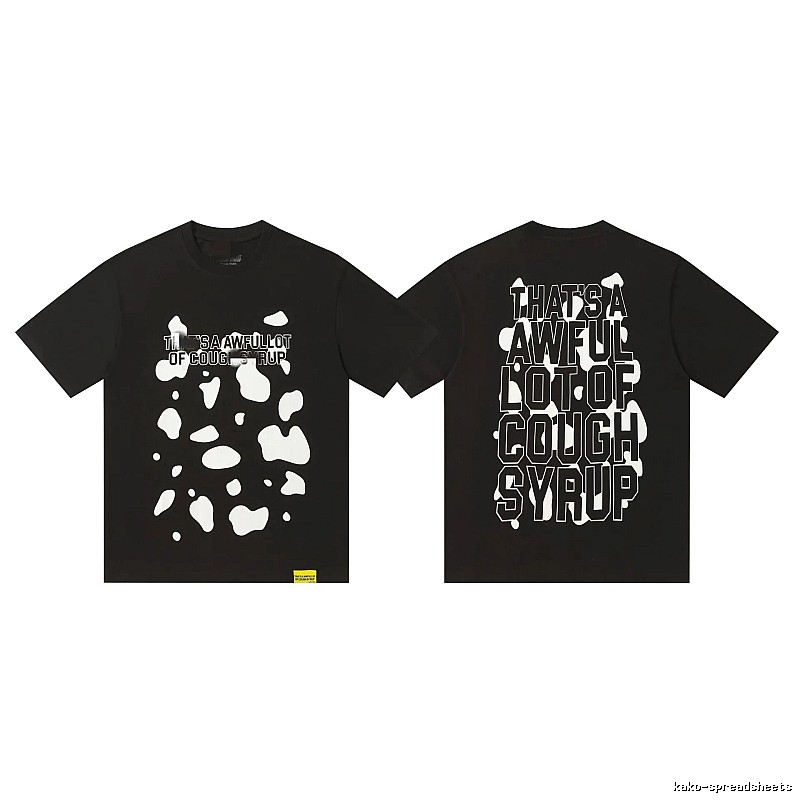 COUGH SYRUP Printed Street Style Black Short Sleeve T-shirt