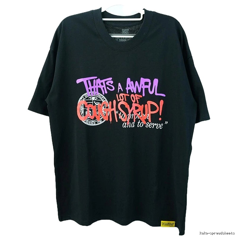 CoughSyrup Graffiti Street Style Black T-shirt