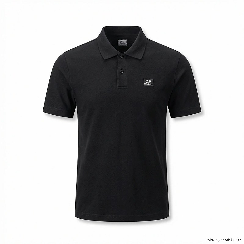 C.P. Simple Style Black Polo Shirt