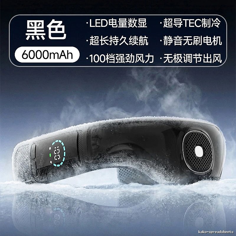 Daily Wearable Neck Fan For Summer Carry 6000mah Black