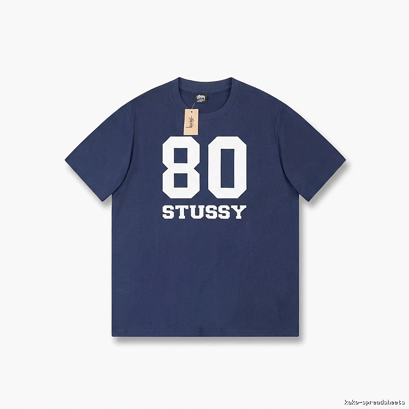 Deep blue T-shirt with Stussy digital printing