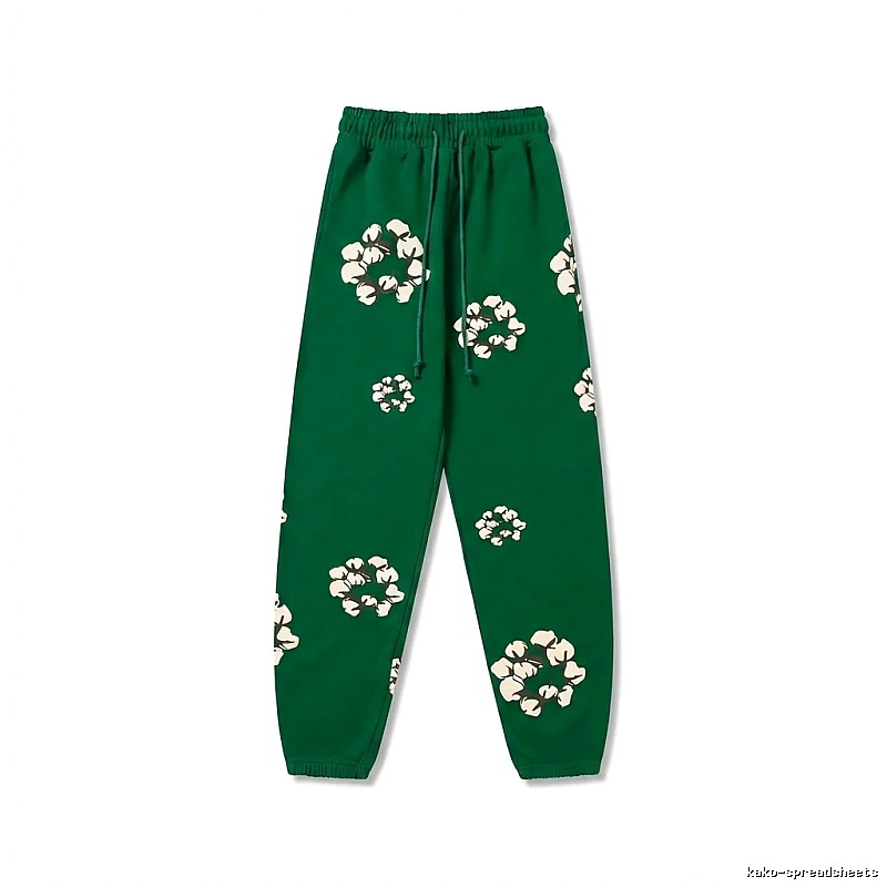 DENIM TEARS Floral Retro Green Sweatpants