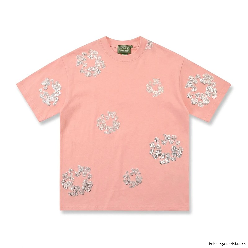 DENIM TEARS Pink Trendy Short-sleeve