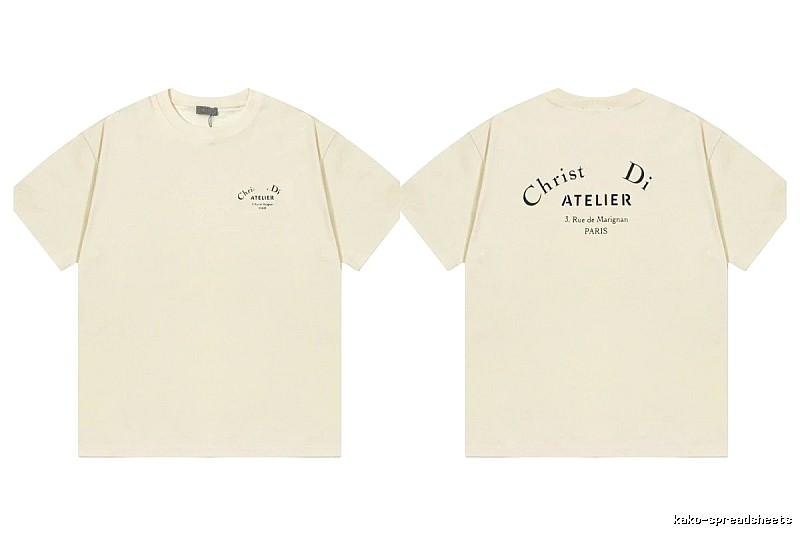 Dior Atelier Minimalist Style Beige Short-sleeve T-shirt