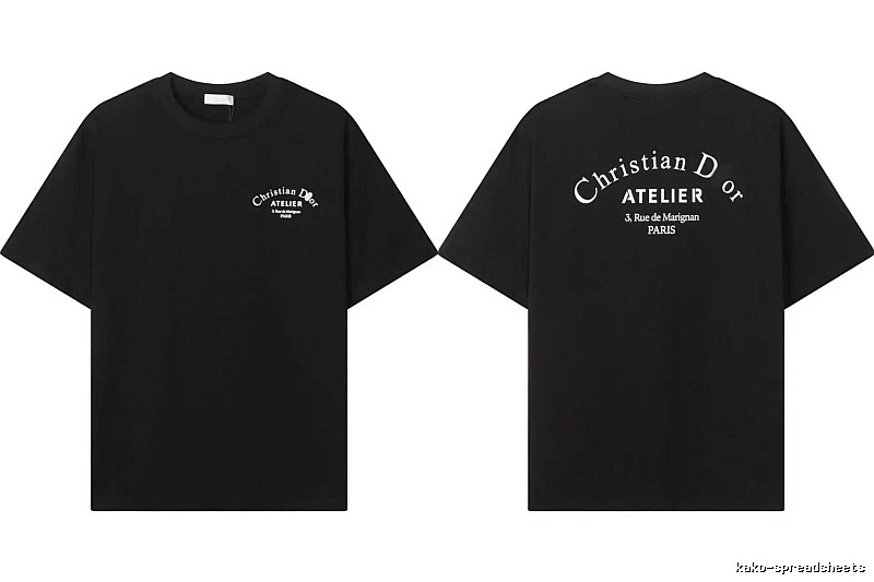 Dior ATELIER Minimalist Style Black Short-Sleeve T-Shirt