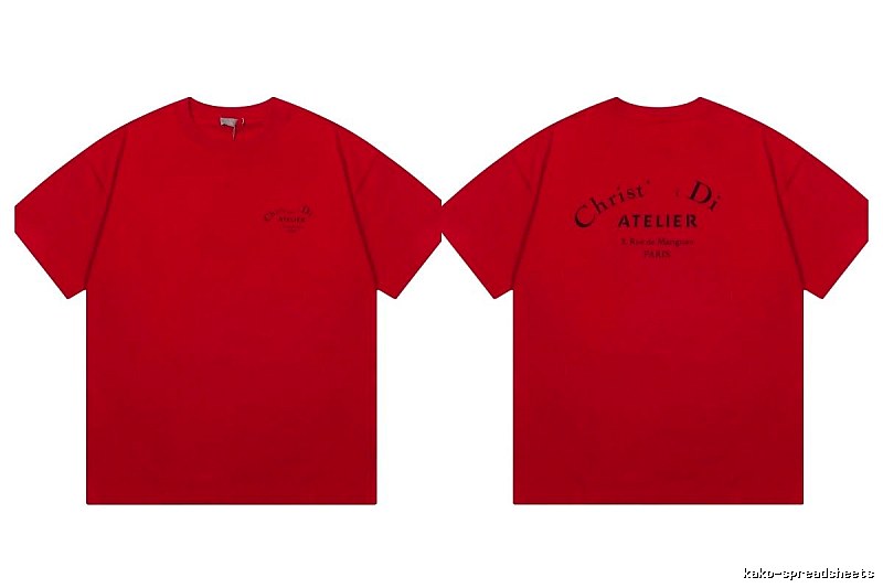 Dior Atelier Minimalist Style True Red Short-sleeve T-shirt