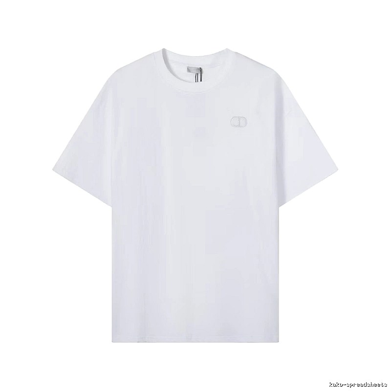 Dior CD Embroidered Minimalist Style White T-Shirt