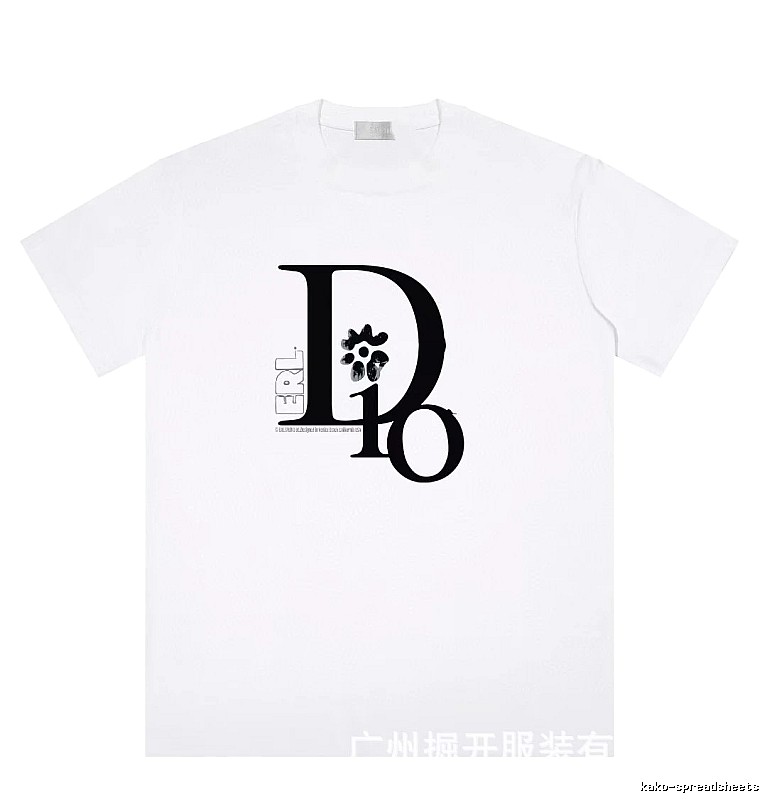 Dior Co-branded Trendy Style Printed White T-Shirt