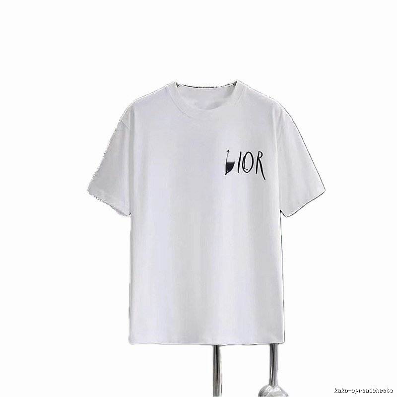 Dior Graffiti Casual Style White Short-sleeve T-shirt