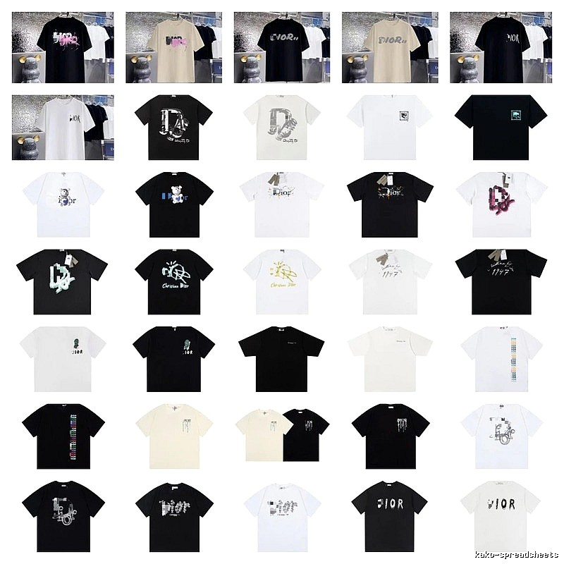 Dior Graffiti Collection Trendy Style Multi-color Short-sleeve T-shirt