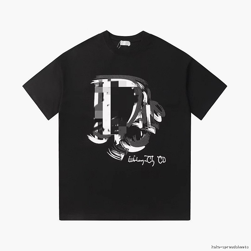 Dior Graffiti Print Street Style Black T-Shirt
