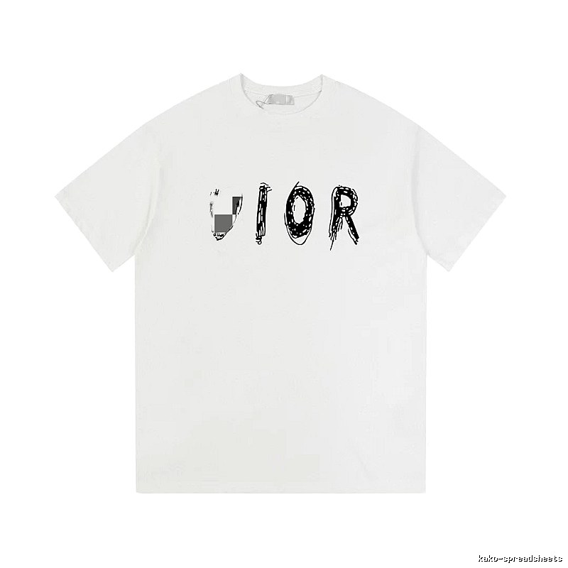 Dior Graffiti Street Style White Short-sleeve T-shirt