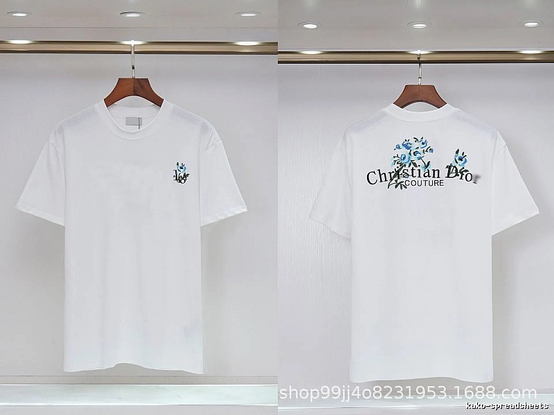 Dior Haute Couture Embroidered Floral-style White T-shirt
