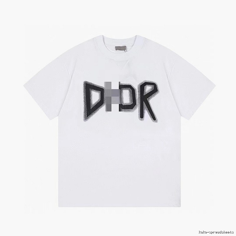 Dior Letter Print Trendy Style White T-Shirt