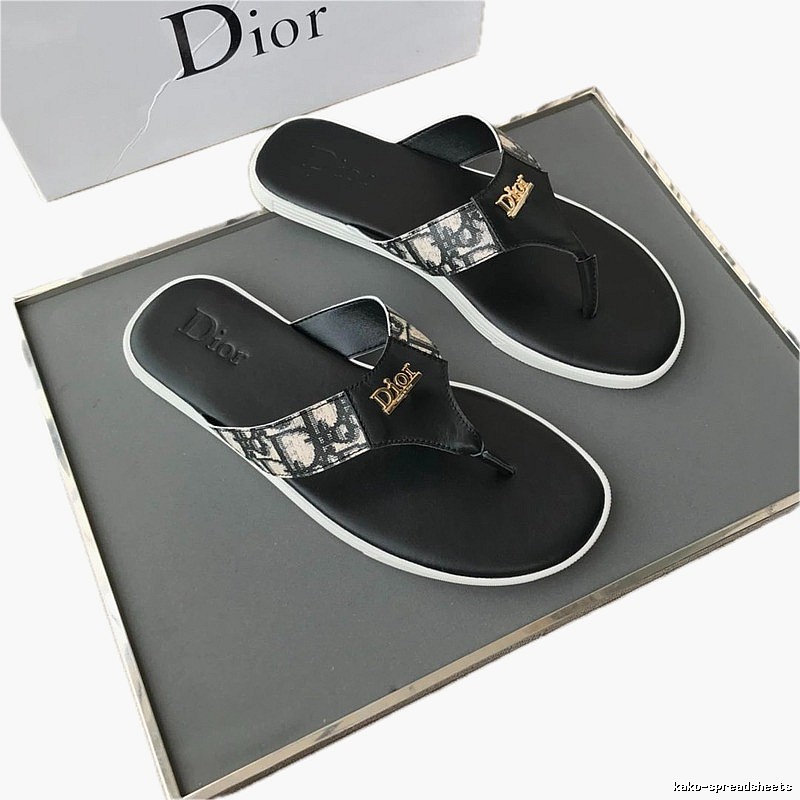 Dior Monogram Light Luxury Style Black and White Colorblock Flip-Flops