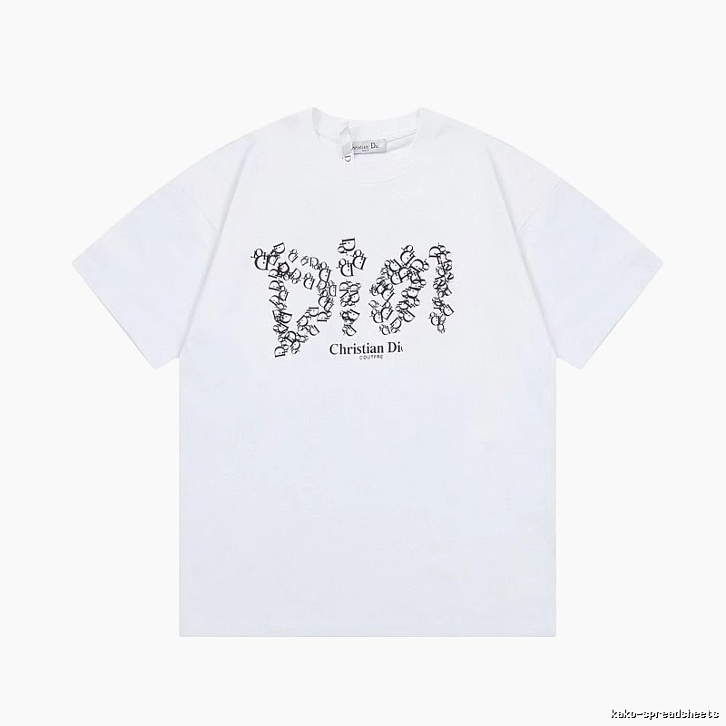 Dior Monogram Light Luxury Style White Short-sleeve T-Shirt