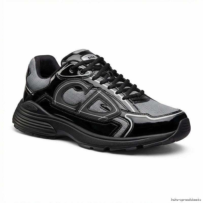 Dior retro-style black and grey sports shoes