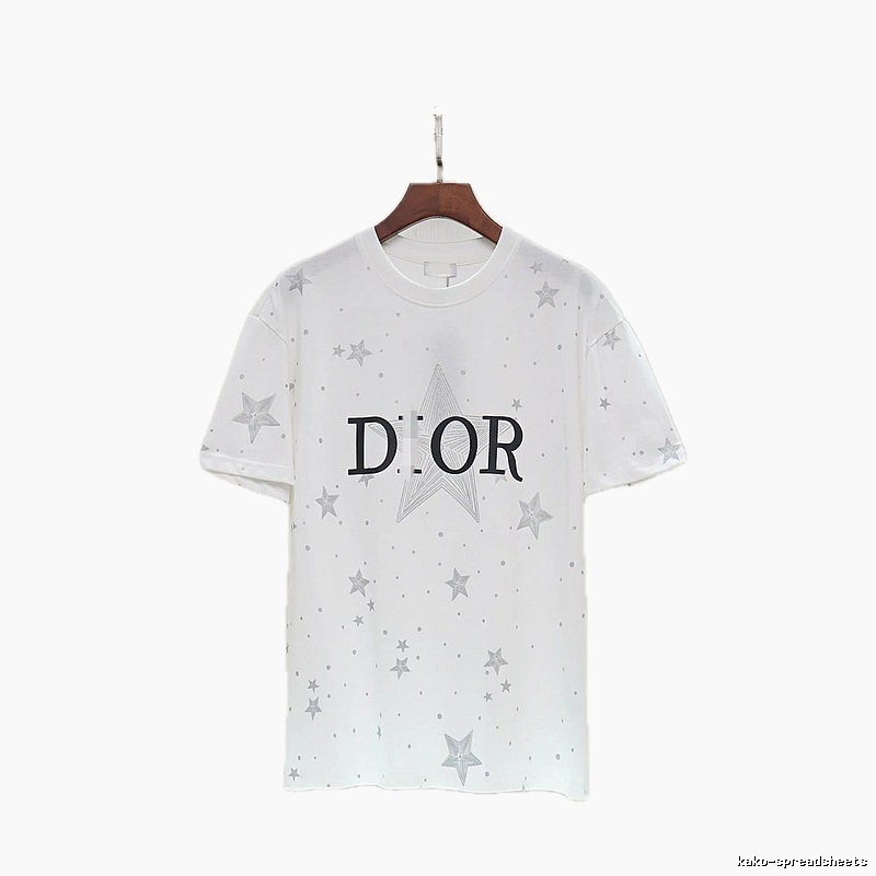 Dior Star Print Cool & Trendy Style White T-Shirt