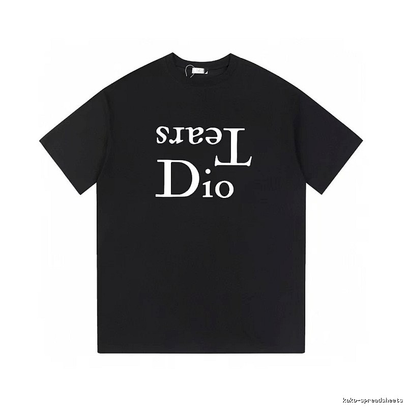 Dior Tears Co-branded Minimalist Style Black T-Shirt