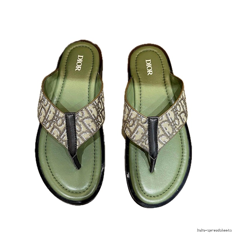 Dior Vintage Monogram Green Flip-Flops