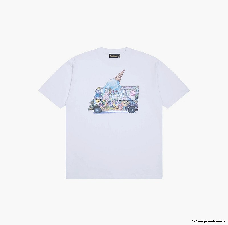 DREW Graffiti Style Ice Cream Truck White Short Sleeve T-shirt