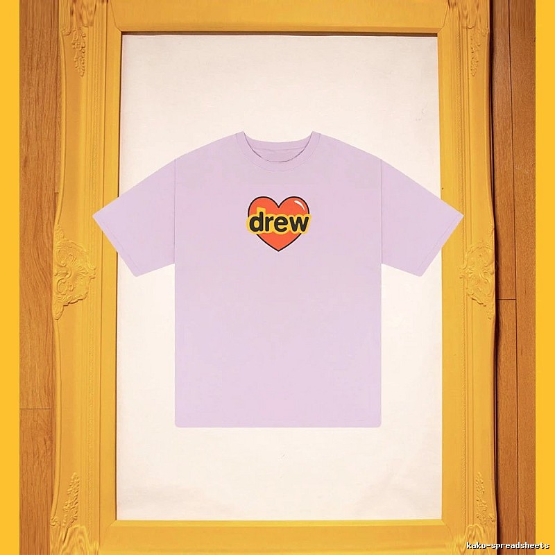DREW Love Heart Print Street Style Light Purple Short Sleeve T-shirt
