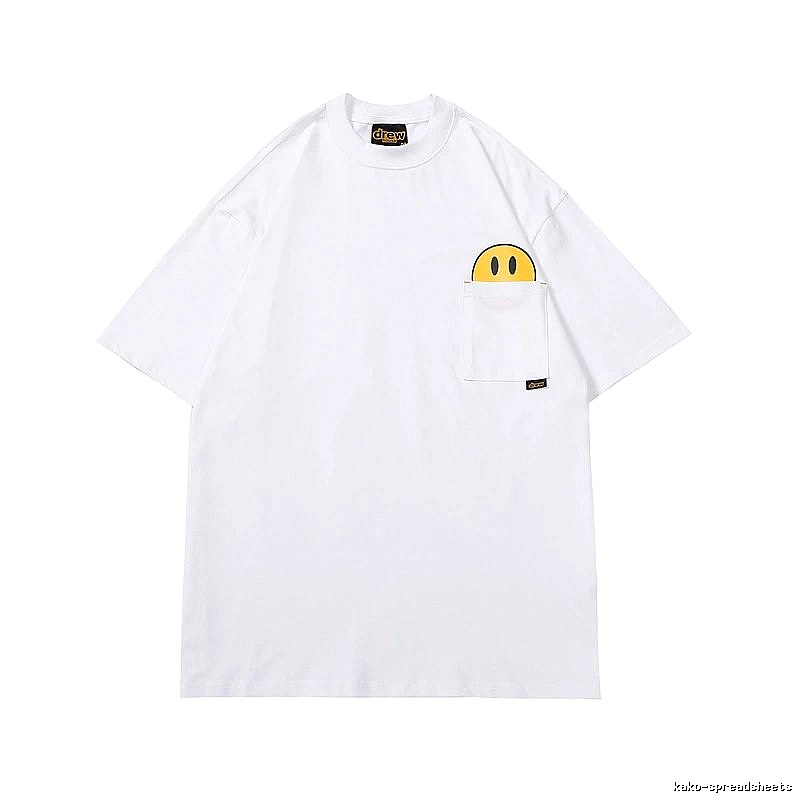 DREW Smiley Face Series Street Style White T-Shirt