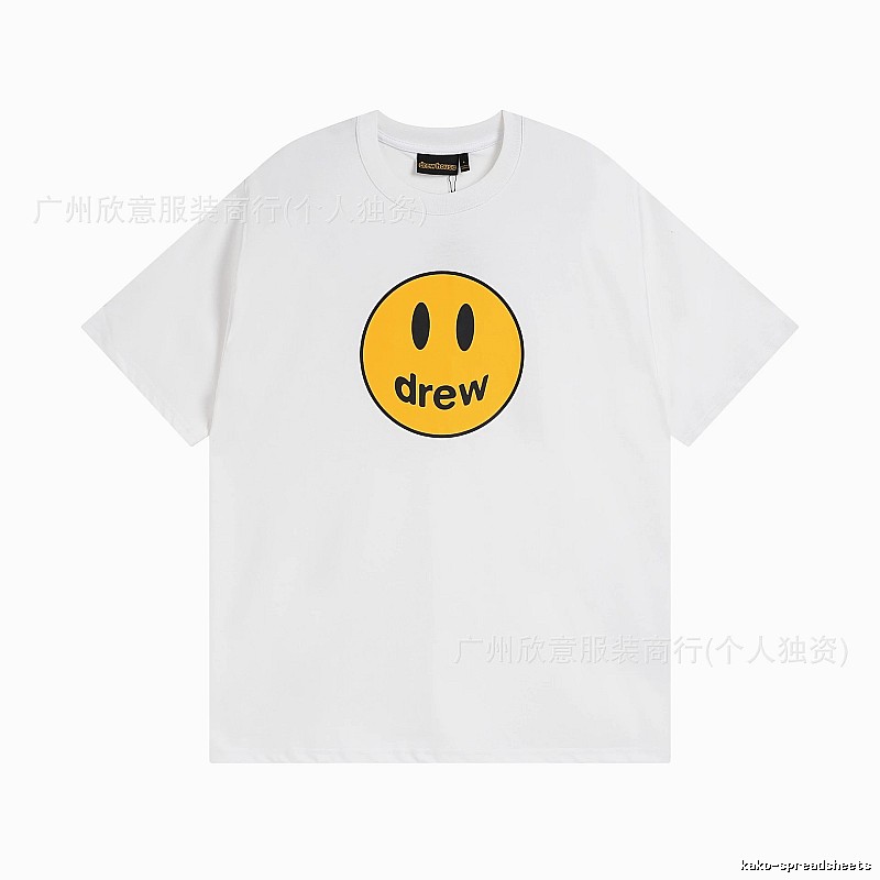 DREW Smiley Series Casual Style White Short-sleeve T-shirt