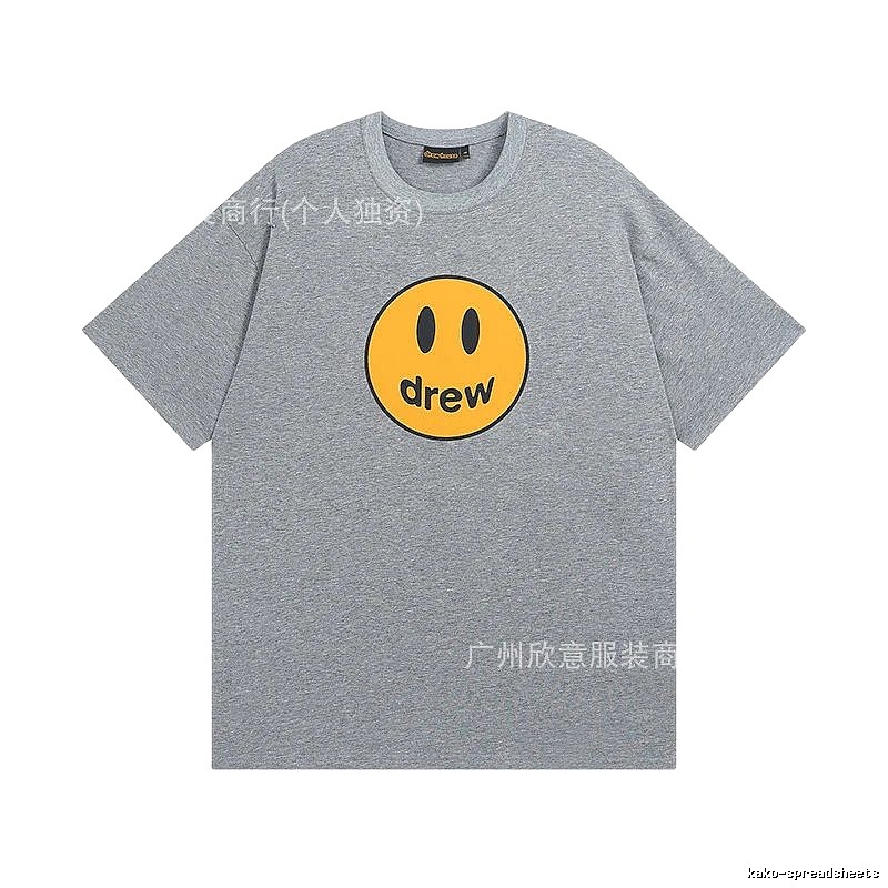 DREW Smiley Series Street Style Gray T-shirt