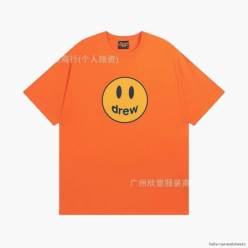 DREW Smiley Series Street Style Orange Short Sleeve T-shirt