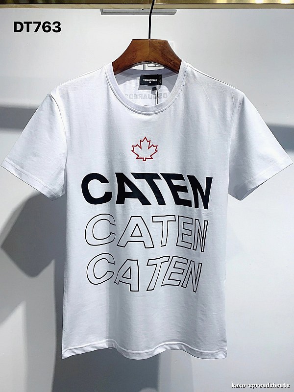 DSQ CATEN Letter Print Trendy Brand White Short Sleeve T-Shirt
