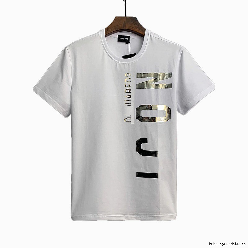 DSQ ICON Foil-stamped Trendy White T-Shirt