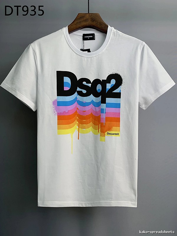 DSQ2 Gradient Print Street Style White T-Shirt