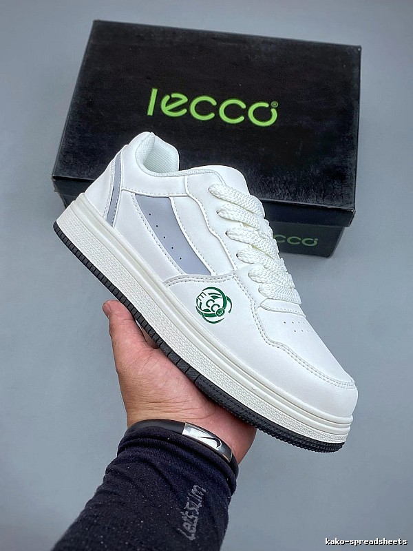 ECCO White Leather Low-Top Sneakers Defined by Contrast Side Panels