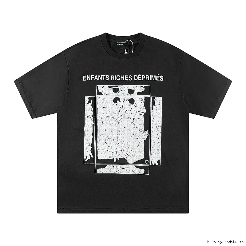 ERD Portrait Print Dark Style Black T-shirt