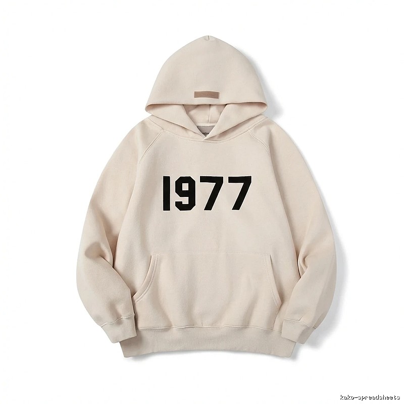 ESSENTIALS 1977 Series Minimalist Style Beige Hoodie