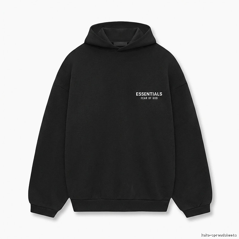 ESSENTIALS minimalist style black hoodie