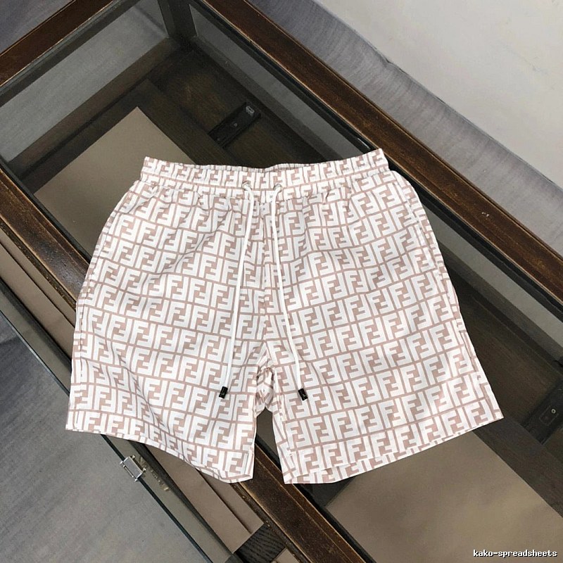 Fendi Double F Monogram Light Luxury Light Brown Casual Shorts