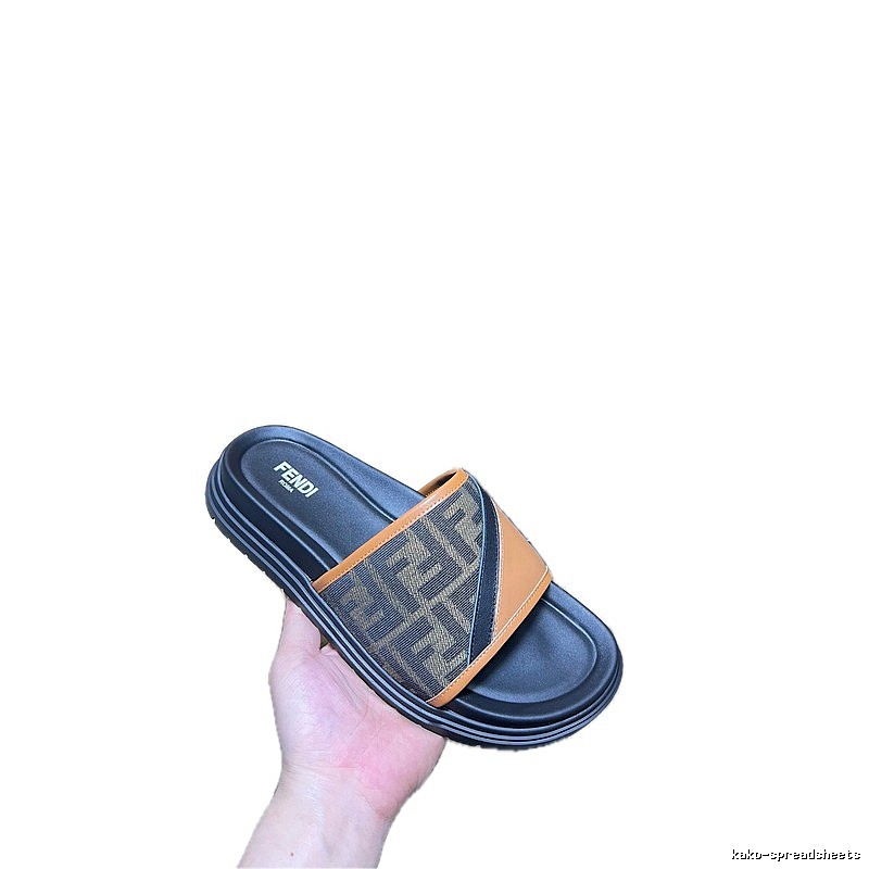 Fendi FF Monogram Vintage Style Color-block Slide Sandals