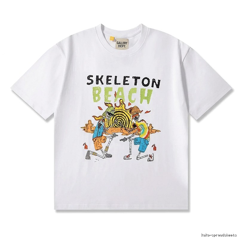 Gallery Dept Skull Beach Print White T-shirt