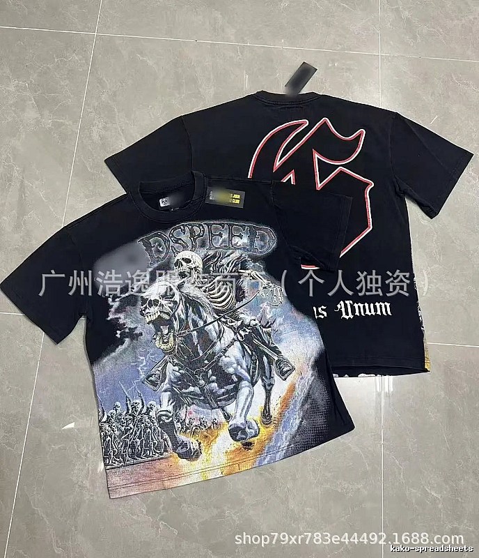 GOD Skeleton Knight Street Style Black T-Shirt