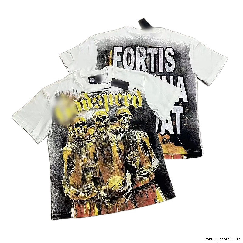 GOD Skull Basketball Street Style White T-Shirt