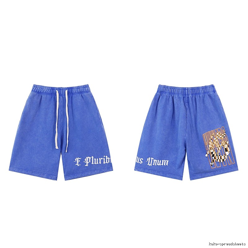 Godspeed Gothic Print Street Style Blue Shorts