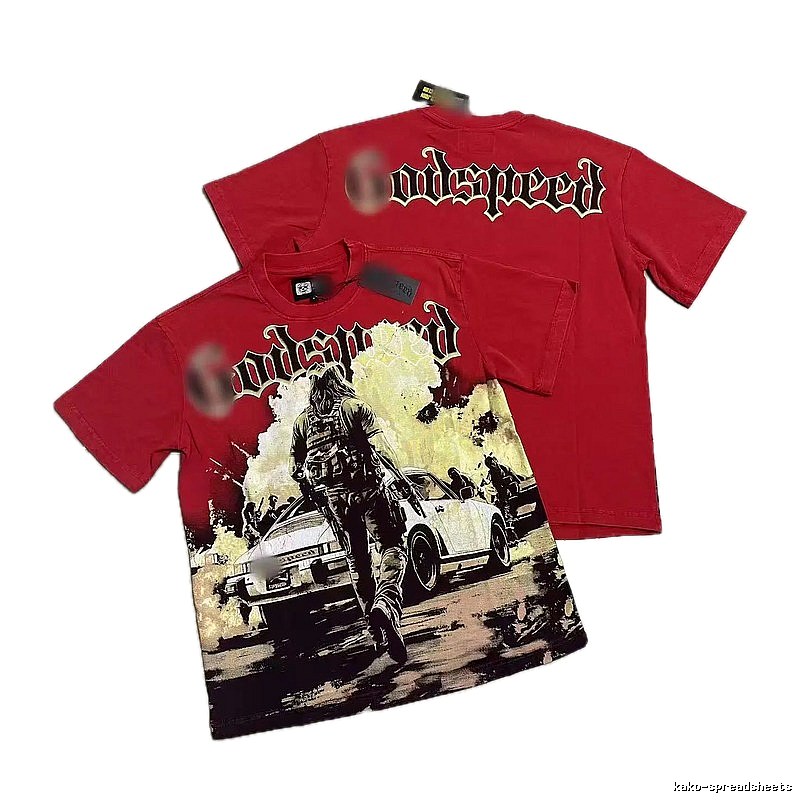 Godspeed Printed Street Style Red Short-sleeve T-Shirt