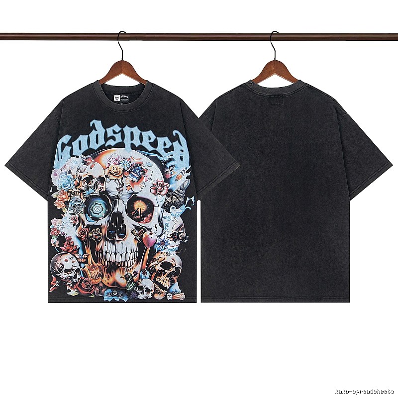 Godspeed Skull Print Street Style Black T-shirt