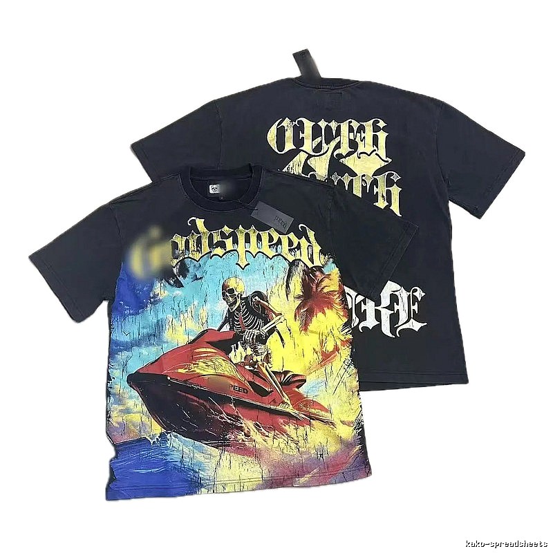 Godspeed Skull Print Street Style Black T-Shirt