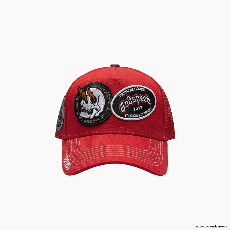 Godspeed Skull Retro Style Red Hat