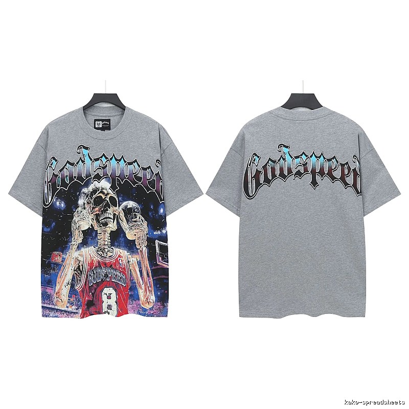 Godspeed Skull Street Basketball Style Grey T-Shirt