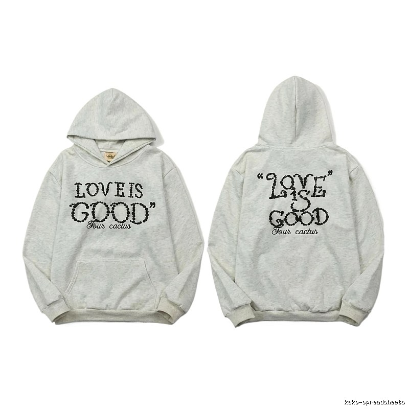 GOODBRAND LOVE Series Trendy and Cool White Hoodie